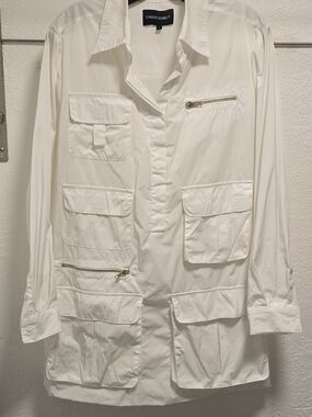 Cynthia Rowley White Utility Pocket Mini Dress